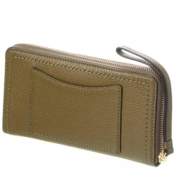 MARC JACOBS Khaki Green Leather Zip-Around Wristlet Wallet New With Tag - Picture 2 of 8